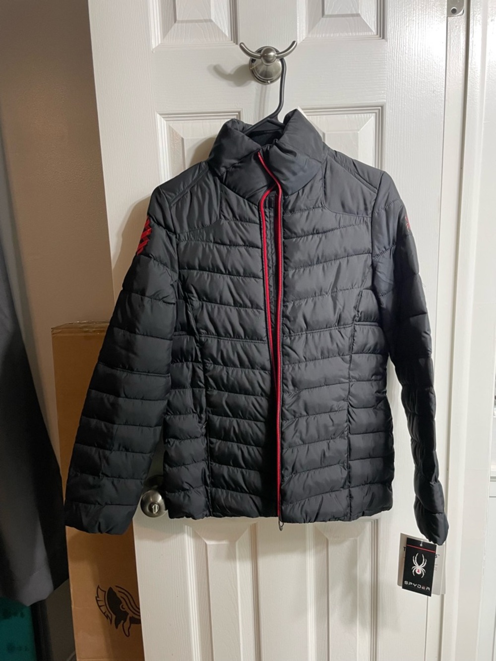Spyder Black and Red Puffer Jacket - Women’s Size Small